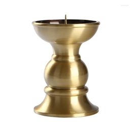 Candle Holders Brass Candlestick Polishing Golden Cup Buddhist Tibetan Lamp Holder Wedding Dinner Home Table Decoration