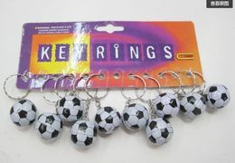Balls 20pcs Soccer bag Pendant plastic soccer ball keychain small Ornaments key chain sports advertisement souvenirs key ring gifts 230421