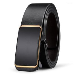 Dog Collars High Quality PU Leather Inner Wear Toothless Automatic Buckle Fashionable Business Jeans Belts For Men Luxury Designer Brand