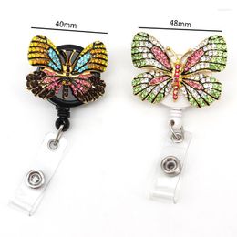 Brooches Lailina Office Supply Bling Shiny Rhinestone Animal Butterfly Badge Holder With Clip For Accessories