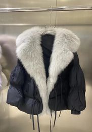Womens Fur Faux Winter Thick Down Jacket 90% Duck Parkas Luxury Big Real Fox Short Puffer Coat Women Female Snow Outwear 231121
