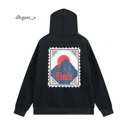 423 2023 New Rhude Hoodies 23ss Mens Womens Designer Hoodie Men Women Sweatshirts for Autumn Fashion Casual Pullovers US Size S-2XL