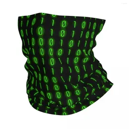 Scarves Binary Code Programming Bandana Neck Gaiter Printed Robot Algorithm Balaclavas Wrap Scarf Warm Headband Hiking Unisex Adult