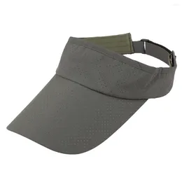 Berets Tennis Golf Running Sunscreen Cap Top Empty Solid Sports Visor Hat Adjustable Wide Brim Mesh Summer Athletic UV Protection