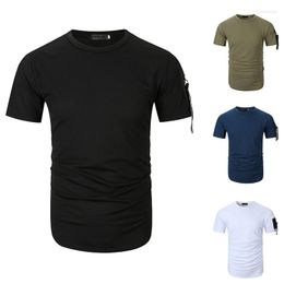 Men's T Shirts Summer Army Green Men's Short Sleeve T-shirt Fashion Slim Fit Casual Large Youth Wear