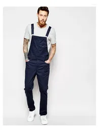 Men's Jeans High Quality Denim Jumpsuits Fashion Black White Suspender Pants Distressed Bib Overalls For Men