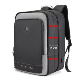 Extra Large Capacity Men Travel Waterproof Daypack Business Laptop Anti Theft Expandable USB charge Backpack