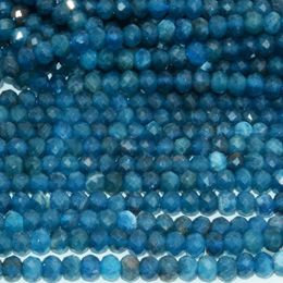 Loose Gemstones Natural Blue Apatite Faceted Rondelle Beads 4.8mm Thickness About 3mm