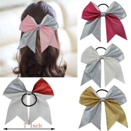 Hair Accessories 7 Inches Woman Large Bows Bowknot Scrunchies Girls Festival Gum Ties Fashion Glitter Elastic Hairband