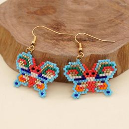 Hoop Earrings Go2Boho Handmade Cute Butterfly For Women Woven Miyuki Beads Earring Boho Jewellery Gift Girl Drop Ear Rings Jewellry