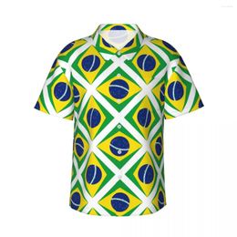Men's Casual Shirts Short-sleeved Shirt Brazilian Flag T-shirts Polo Tops