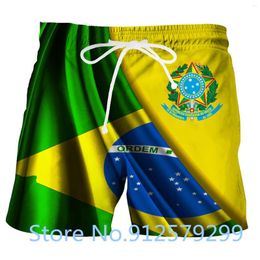 Men's Shorts Men 3D Brazil Flag Printed Casual Running Basketball Cargo Short Beachwear Swim Trunks Sports Pants
