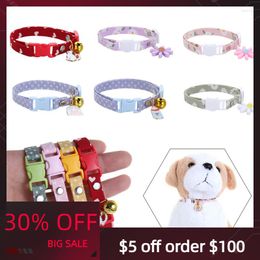 Dog Collars 1 Pc Adjustable Cats Collar Puppy Buckle Kitten With Bell Pet Cat Breakaway Supplies Collier For Kittens