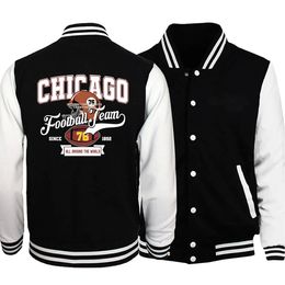 Men's Jackets Chicago Is A City In The United StatesFemale Jacket Harajuku Button Overcoat Loose Casual Baseball Uniform s5XL Coat 231120