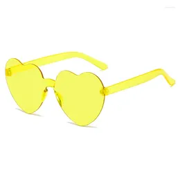 Sonnenbrille Transparent Gelee Farbe Liebe Männer und Frauen Pfirsich Herz herzförmig verbunden