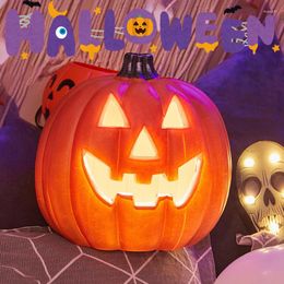 Party Decoration 20cm Halloween Pumpkin Led Lamp Creative Lantern Flashing Ghost Festival Glowing Shopping Park Indoor Garden Decorat