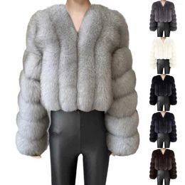 Women's Jackets Faux Winter Coat Elegant Solid Color Sleeve Warm Temperament Down Jacket For Women