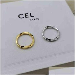 Band Rings New Designer Plain Thin Pair Minimalist Ins Minority Design Fashionable Tail Irregar Twist Drop Delivery Jewelry Ring Dhs5Z