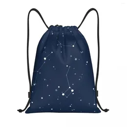 Shopping Bags Custom Navy Night Sky Drawstring Backpack Men Women Lightweight Space Galaxy Gym Sports Sackpack Sacks For Training