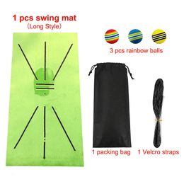 Other Golf Products Golf Swing Mat Hitting Batting Direction Mark Trace Indoor Home Golf Swing Training Pad Practise Ball 231120
