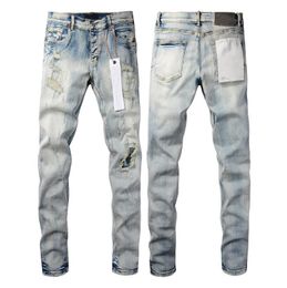 Men's Jeans Brand Distressed Slim Fit Streetwear Washed Destroyed Jeans Hole Ripped Denim Long Pants Trousers