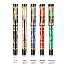 Fountain Pens Jinhao Smoothly Century 100 Gold Electroplating Hollow Out Fountain Pens for Writing Stationery Christmas Business Gift 230421