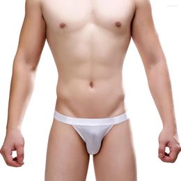 Underpants Mens Sexy Thin Briefs Cool Ice Silk Middle Waist U Convex Pouch Panties Underwear Bikini Traceless Lingerie Breathable Shorts