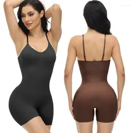 Women's Shapers Women Bodysuit Spandex Compress Elastic Body Shaper Suits Open Crotch Compression Smooth Shapewear