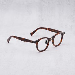 Sunglasses Frames Japanese Design Retro Oval Round Optical Eyeglasses Men Women Glasses Acetate Spectacle Frame For Male Light Tortoise