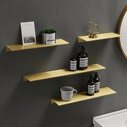 Bathroom Shelves 30-50cm Modern Brushed Gold Black White Bathroom Storage Rack Bathroom Shelves Kitchen Wall Shelf Home Accessories 230421