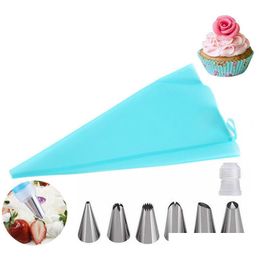 Baking & Pastry Tools Reusable Sile Icing Pi Cream Pastry Bagadd6 Stainless Steel Baking Tools Cake Nozzle Diy Decorating Tips Fondant Dhbj7