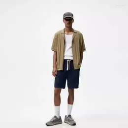 Men's Shorts Cotton Linen Pants Male Summer Breathable Solid Colour Fitness Streetwear Straight Leg A Half