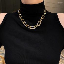Chains Trendy Gold Colour Chain Necklaces For Women Punk Collar Boho Chokers Sparkling Party Jewellery Aesthetic Thick Necklace