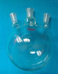 3000ml 24/40 3-Neck Round Bottom Glass Flask Three Necks 3L Lab Chemistry Vessel