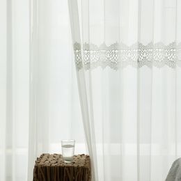 Curtain Curtains For Living Room Dining Bedroomv Water Soluble Hollow Gauze White Embroidery Window Screen Warm Beige Screen-xj