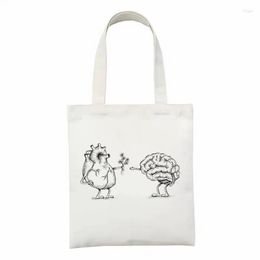 Storage Bags Cartoon Romantic Print Women Shopping Bag Shopper Handbags Canvas Shoulder Large Capacity Reusable Tote Beach