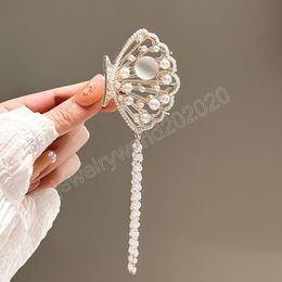 Shell Shaped Tassel Hair Grab Elegant Pearl Women Hair Clips For Cute Girls Barrettes Ponytail Hair Accessories Gifts