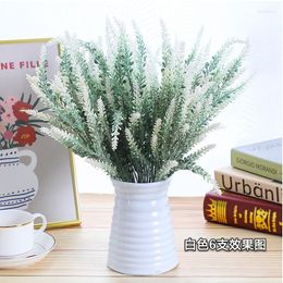 Decorative Flowers 6pcs /Lot Artificial Flower DIY Home Decoration Party Garden Decor Lavender