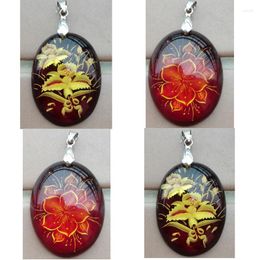 Pendant Necklaces Beautiful Jewellery Plastic Oval Flower Bead PWB995