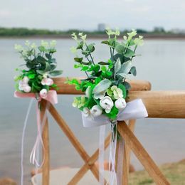 Decorative Flowers Outdoor Chair Back Flower El Activity Scene Artificial Forest Green Plant Curtains Tied