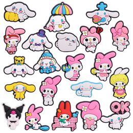 MOQ 20Pcs PVC Cartoon Japan Anime Charms For Clog Sandals Shoe Accessories Buckle Decoration For Adult Kids Party Xmas Gifts