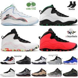 2023 New 10 10s Ember Glow Men Casual Shoes Wings Seattle Orlando Cement OVO White Chicago Smoke Grey GS Fusion Red Westbrook CLASS Off Mens