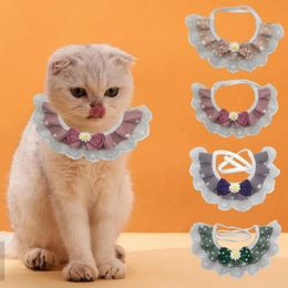 Cat Collars & Leads Cute Puppy Collar Flower Design Unisex Bib Dog Lace