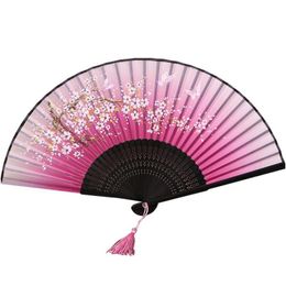 Party Favour Chinese Style Party Favour Pattern Silk Folding Fan Dance Wedding Hand Held Flower Women Po Prop Tool Art Drop Delivery Hom Dhajt