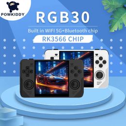 Portable Game Players POWKIDDY RGB30 Retro Pocket 720720 4 Inch Ips Screen Builtin WIFI RK3566 OpenSource Handheld Console Childrens Gifts 231121