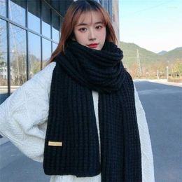 Scarves Korean For Women In Autumn And Winter Thickened Thermal Wool Knitting Students Fashion Lovers