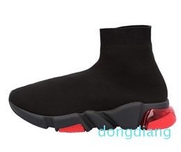Designer Sock Shoes Men Women Graffiti White Black Red Pink Clear Sole Lace-up Neon Yellow Socks Trainers Flat Sneakers Casual