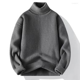 Men's Sweaters Autumn Winter Loose Mens Knit Turtleneck Sweater Solid Colour Casual Knitted Pullovers Men Warm Fashion Man