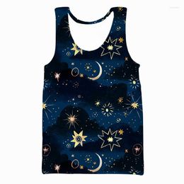 Men's Tank Tops Jumeast Men Women 3D Vest Oversized Female Streetwear Starry Sky Stars Moon Short Sleeve Sport Pullover Summer Tees