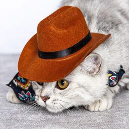 Dog Apparel Cat Western Cowboy Hat Po Prop Universal Cap For Halloween Christmas Street Party Pet Accessories